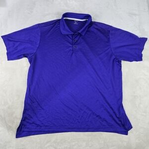 Adidas Golf Clima CoolMens Short Sleeve Purple Striped Polo Shirt Size 2XL